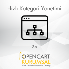 Opencart 2.x Hızlı Kategori Yönetimi