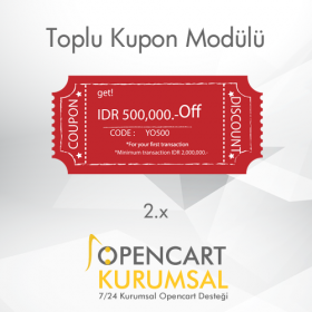 Opencart 2.x Toplu Kupon Oluşturma ve Yükleme