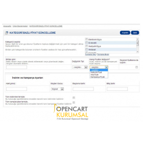Opencart Kategori Bazlı Fiyat Güncelleme