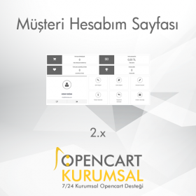 Opencart 2.x Müşteri Hesabım Sayfası